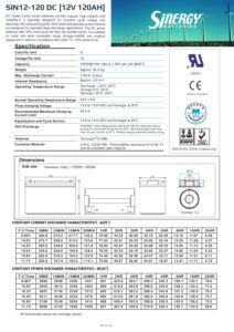 Μπαταρία Sinergy SIN12-120 με χωρητικότητα 120Ah - Image 2