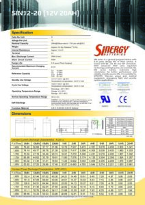 Μπαταρία Sinergy SIN12-20 με χωρητικότητα 20Ah - Image 2