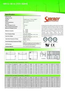 Μπαταρία Sinergy SIN12-26 με χωρητικότητα 26Ah - Image 2