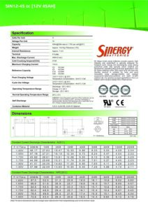 Μπαταρία Sinergy SIN12-45 με χωρητικότητα 45Ah - Image 2