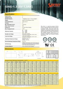 Μπαταρία Sinergy SIN6-1.3 με χωρητικότητα 1,3Ah - Image 2