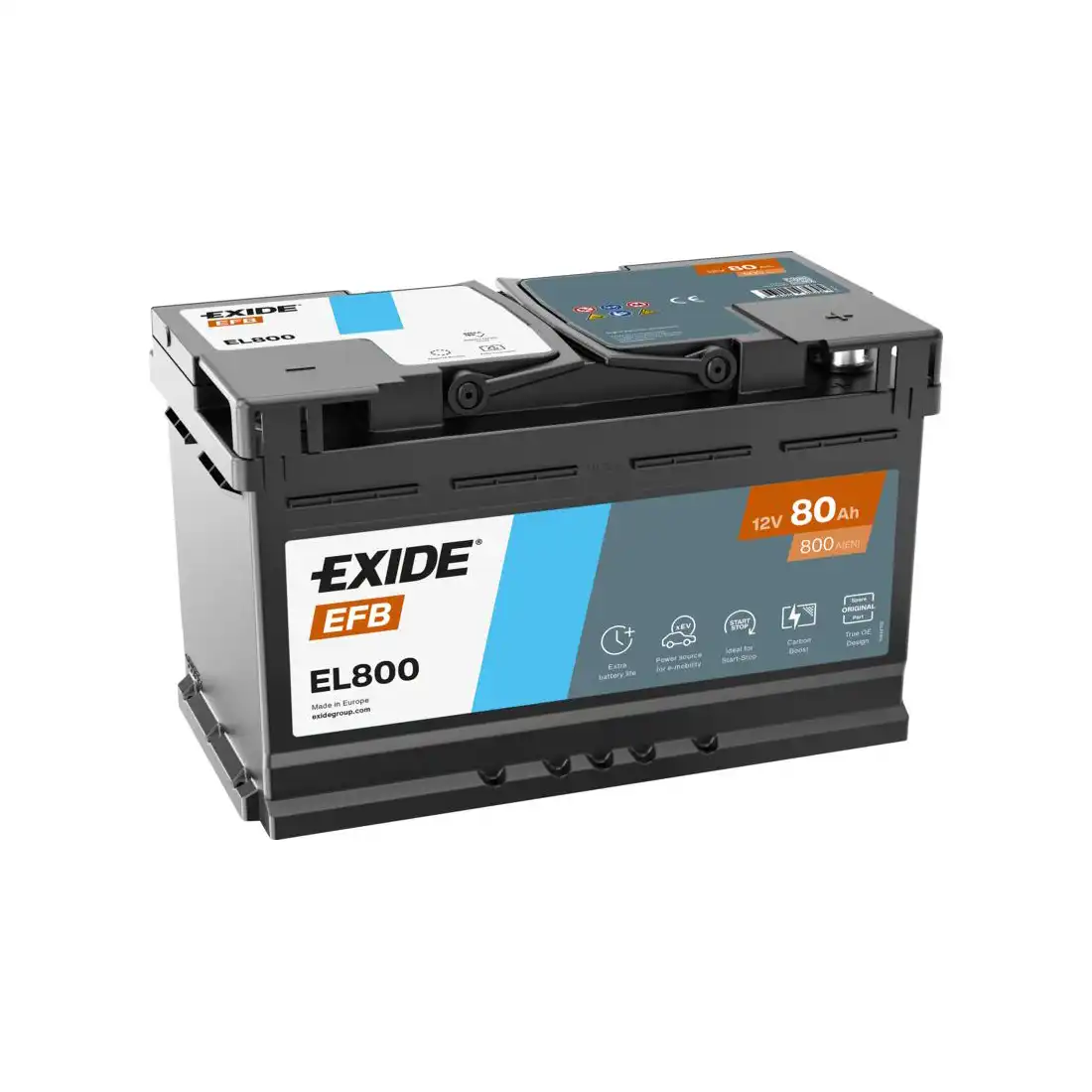 EL800 Μπαταρία Αυτοκινήτου Exide EFB EL800 Start-Stop 12V 80Ah 800A - Image 1